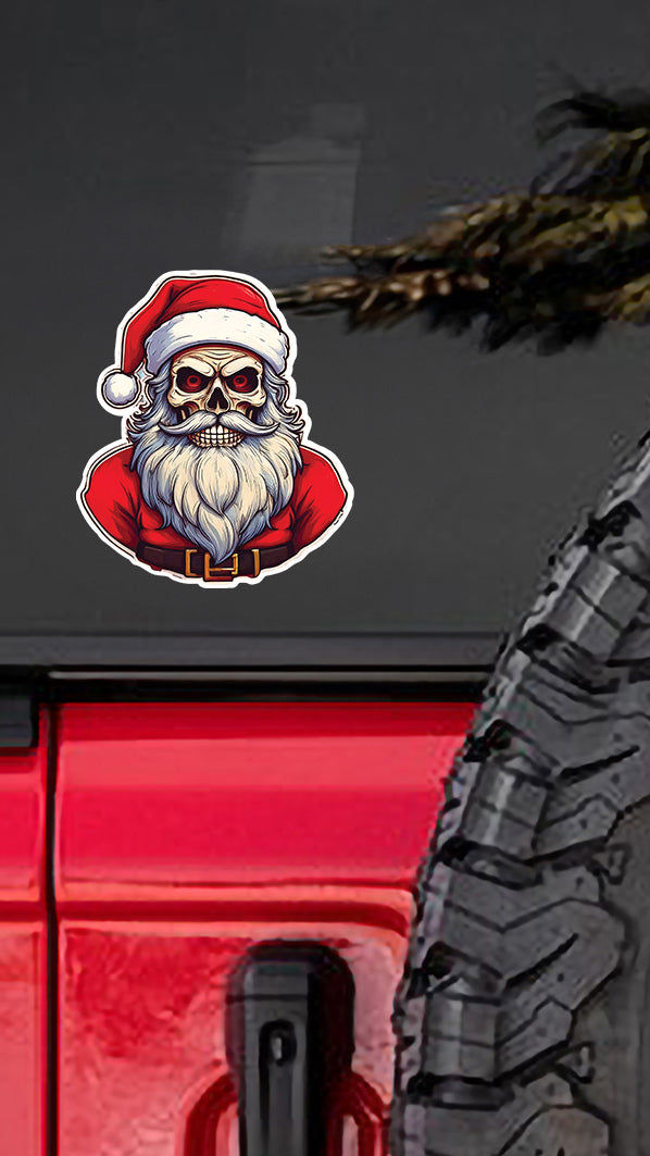 Santa Skull Sticker - Naughty or Demonic?