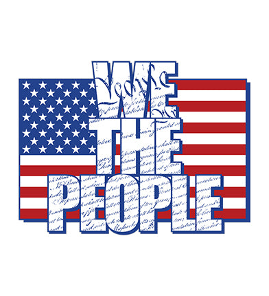 "We The People" American Flag Sticker - 6" Wide