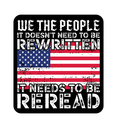 "We The People" American Flag Sticker - 6" Tall