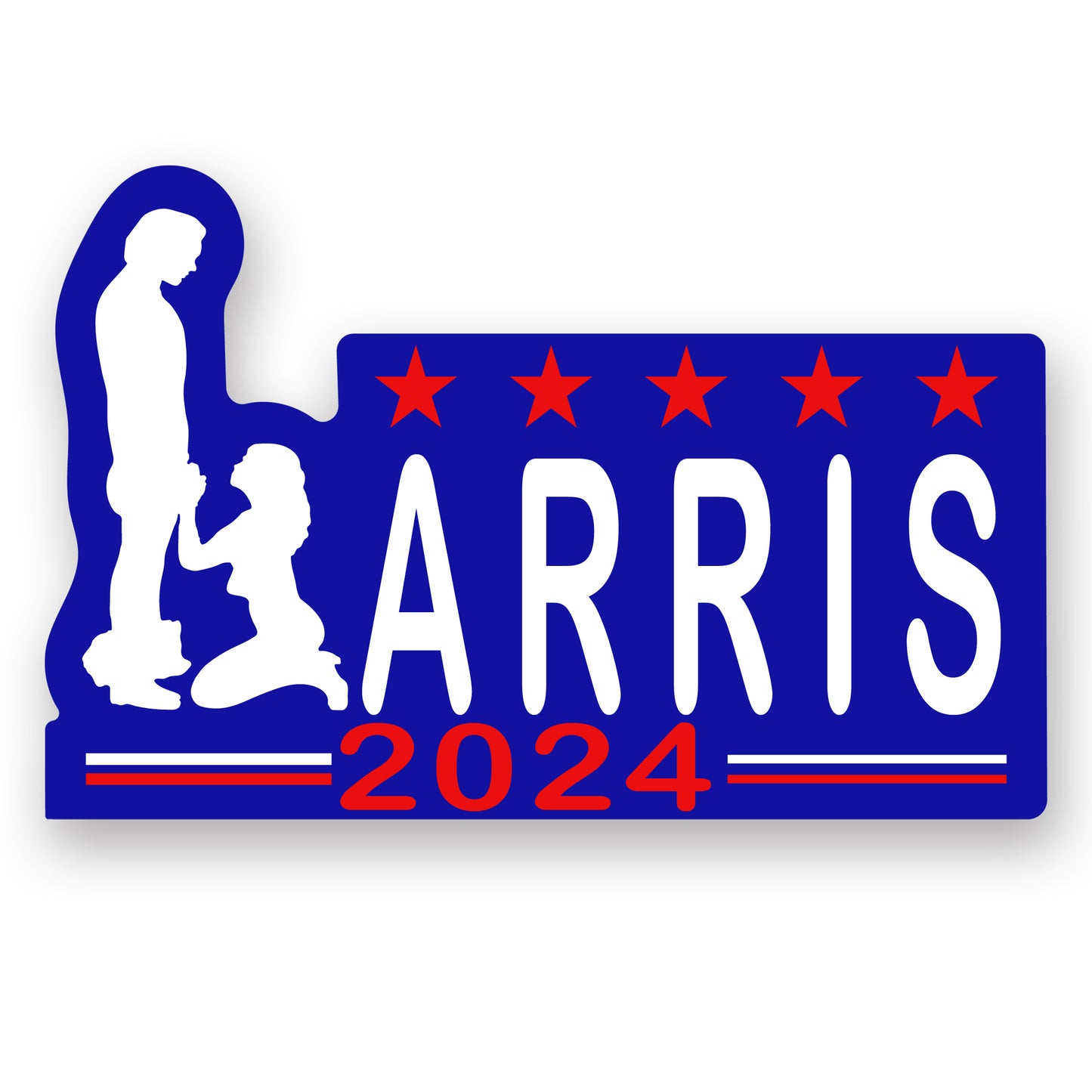 Hilarious Kamala Harris 2024 Sticker - "On Her Knees"