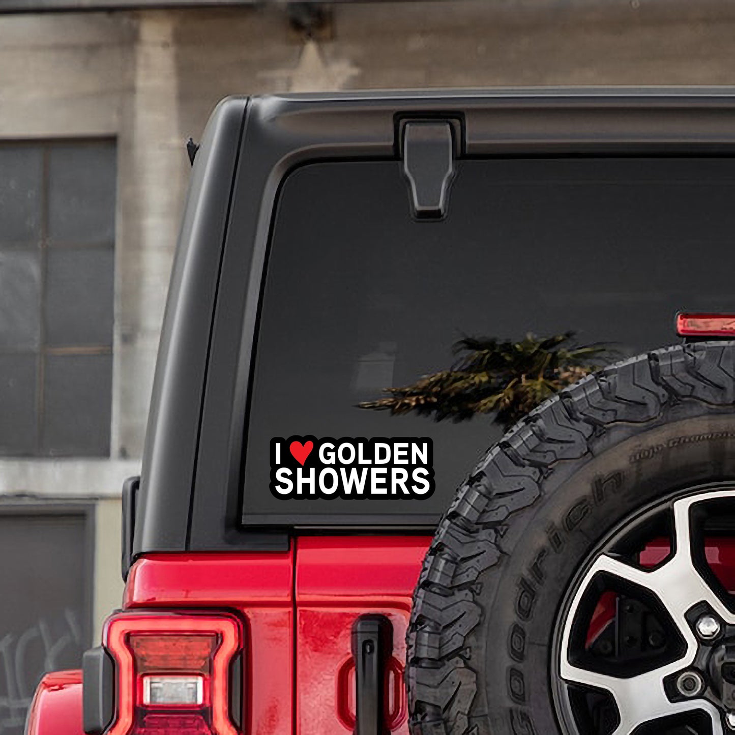 "I Heart (Love) Golden Showers" Vinyl Sticker – 6" Decal for Laptops, Cars, Water Bottles