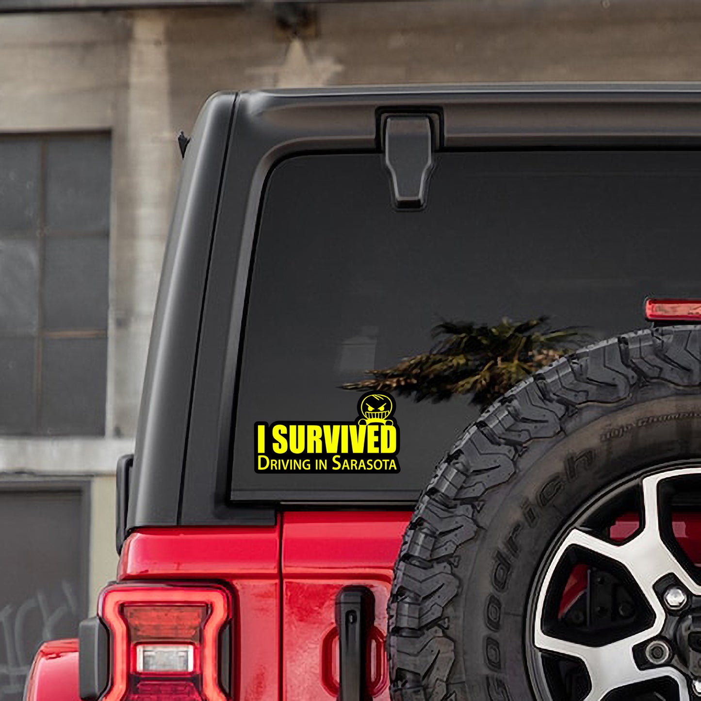 "I Survived Driving in Sarasota" Sticker – Fun, Durable, and Full of Local Pride